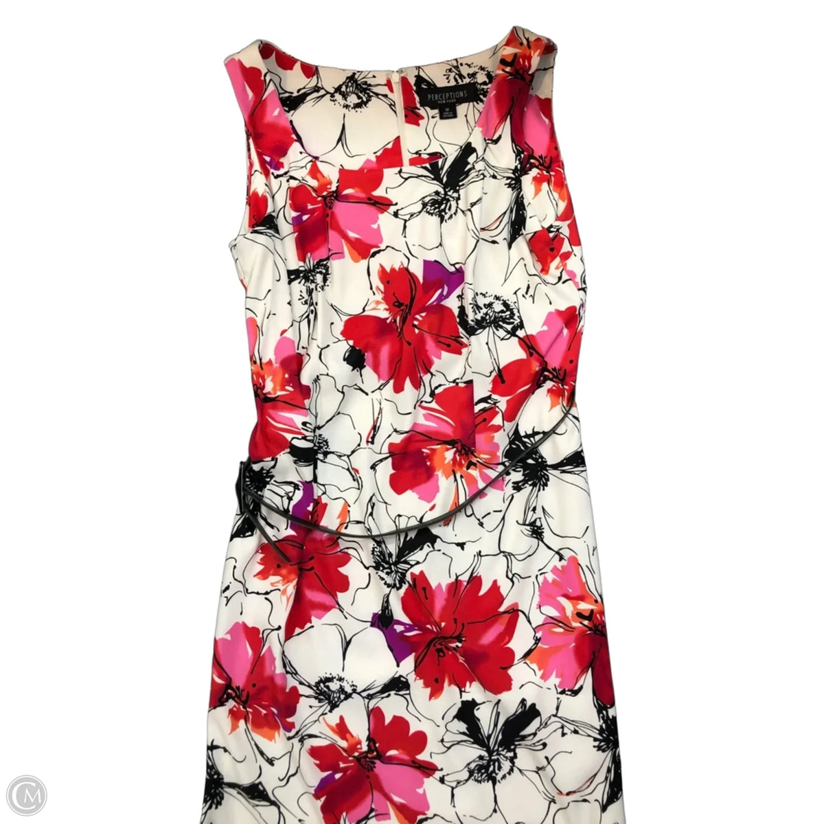 Dress Work By Perceptions In Pink & White, Size: 12