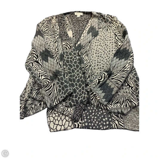 Sweater Cardigan By Coldwater Creek In Animal Print, Size: L