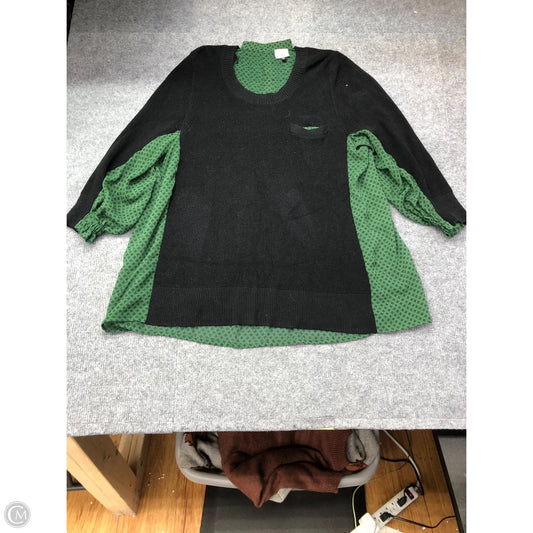 Sweater By Cabi In Black & Green, Size: M
