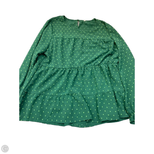 Blouse Long Sleeve By Shein In Green, Size: 2x