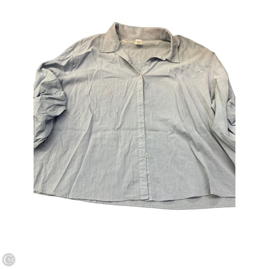 Blouse Long Sleeve By Time And Tru In Blue, Size: 3x