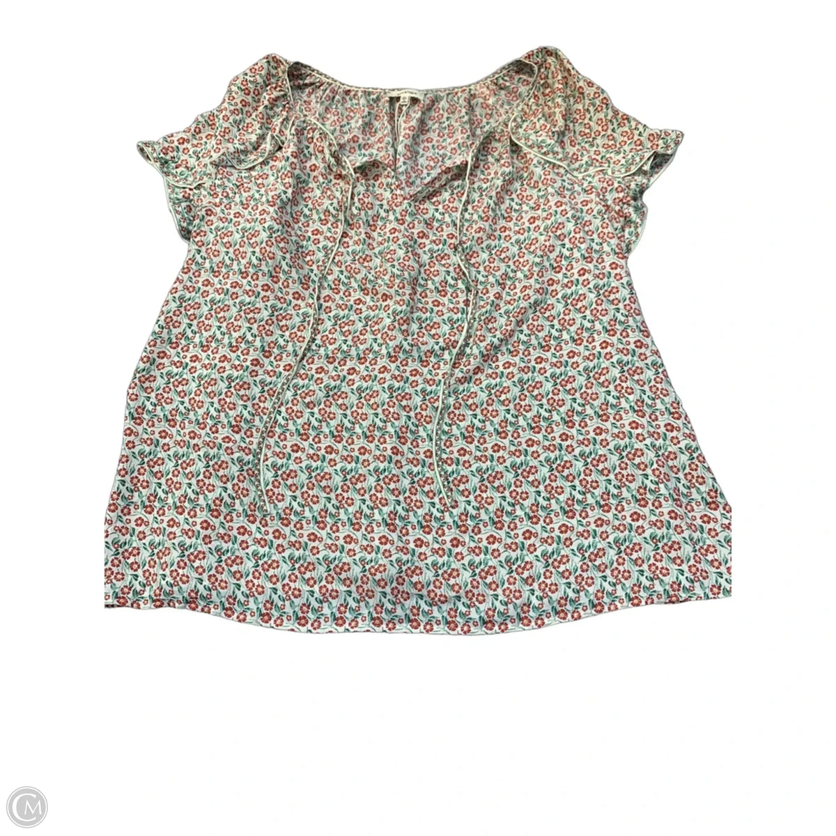 Blouse Short Sleeve By Max Studio In Green & Red, Size: 2x