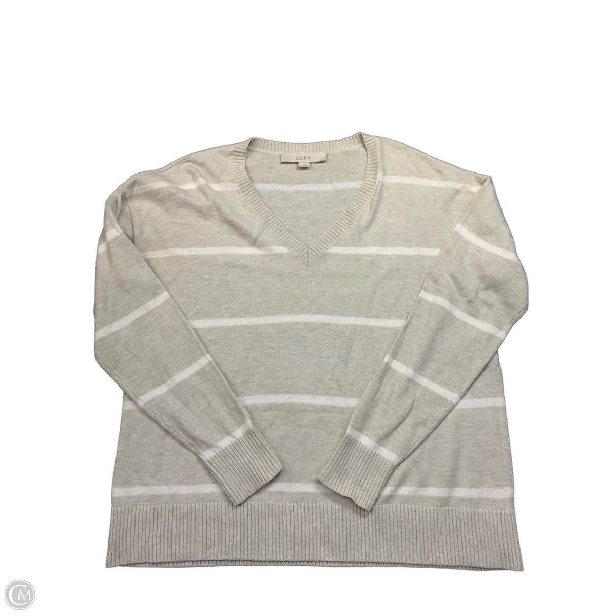 Sweater By Loft In Tan & White, Size: S