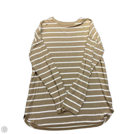 Top Long Sleeve By Gap In Tan & White, Size: S