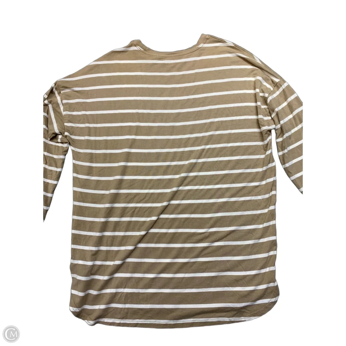 Top Long Sleeve By Gap In Tan & White, Size: S