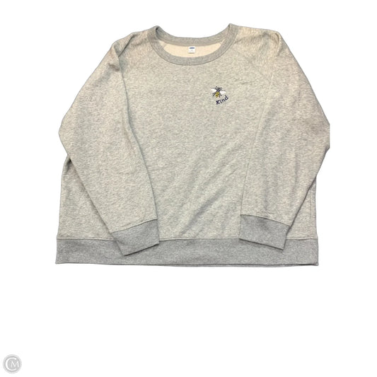 Sweatshirt Crewneck By Old Navy In Grey, Size: Xxl