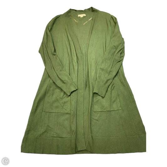Sweater Cardigan By Zenana Outfitters In Green, Size: 1x