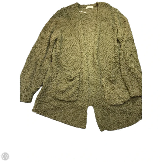 Sweater Cardigan By Zenana Outfitters In Green, Size: 1x