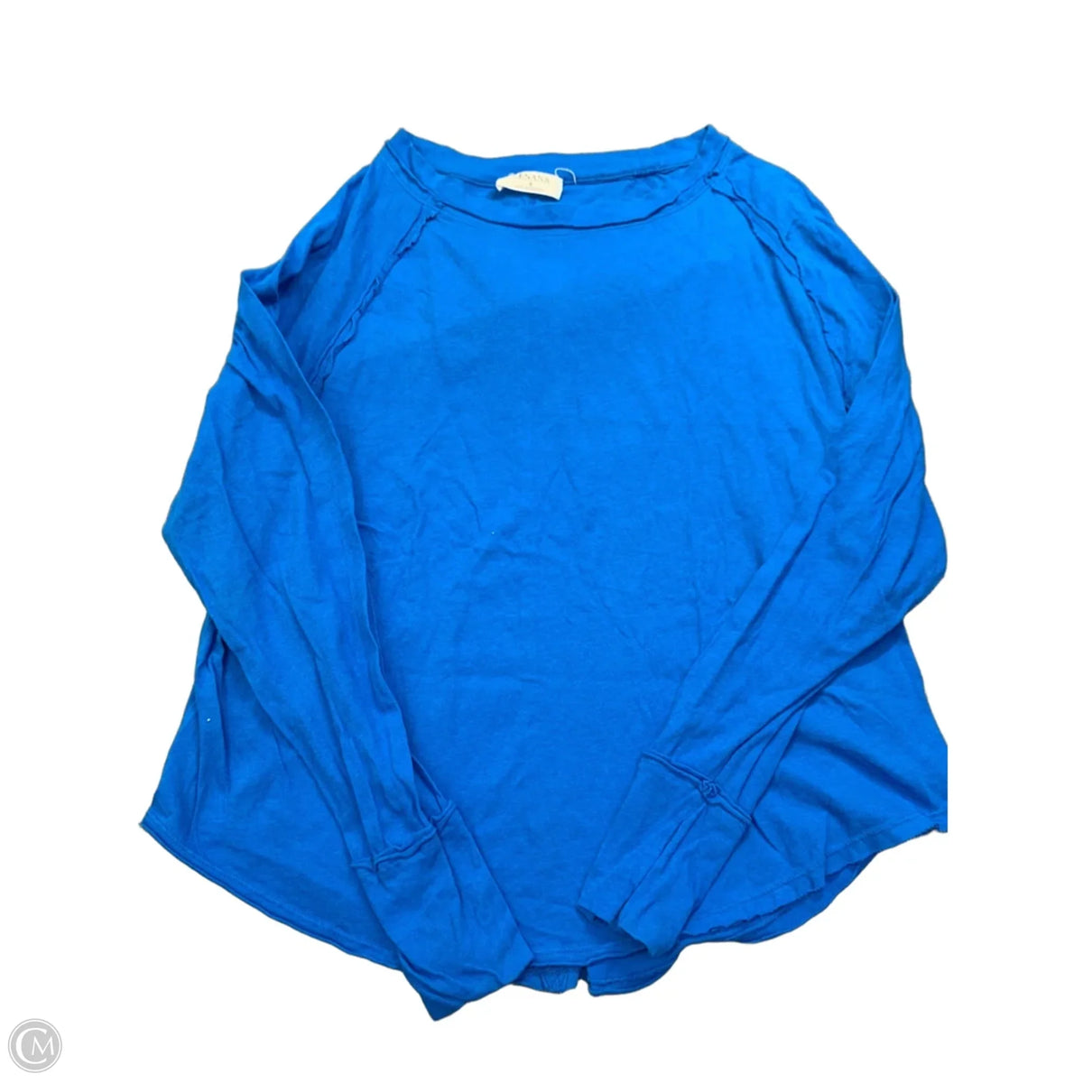 Top Long Sleeve Basic By Zenana In Blue, Size: S