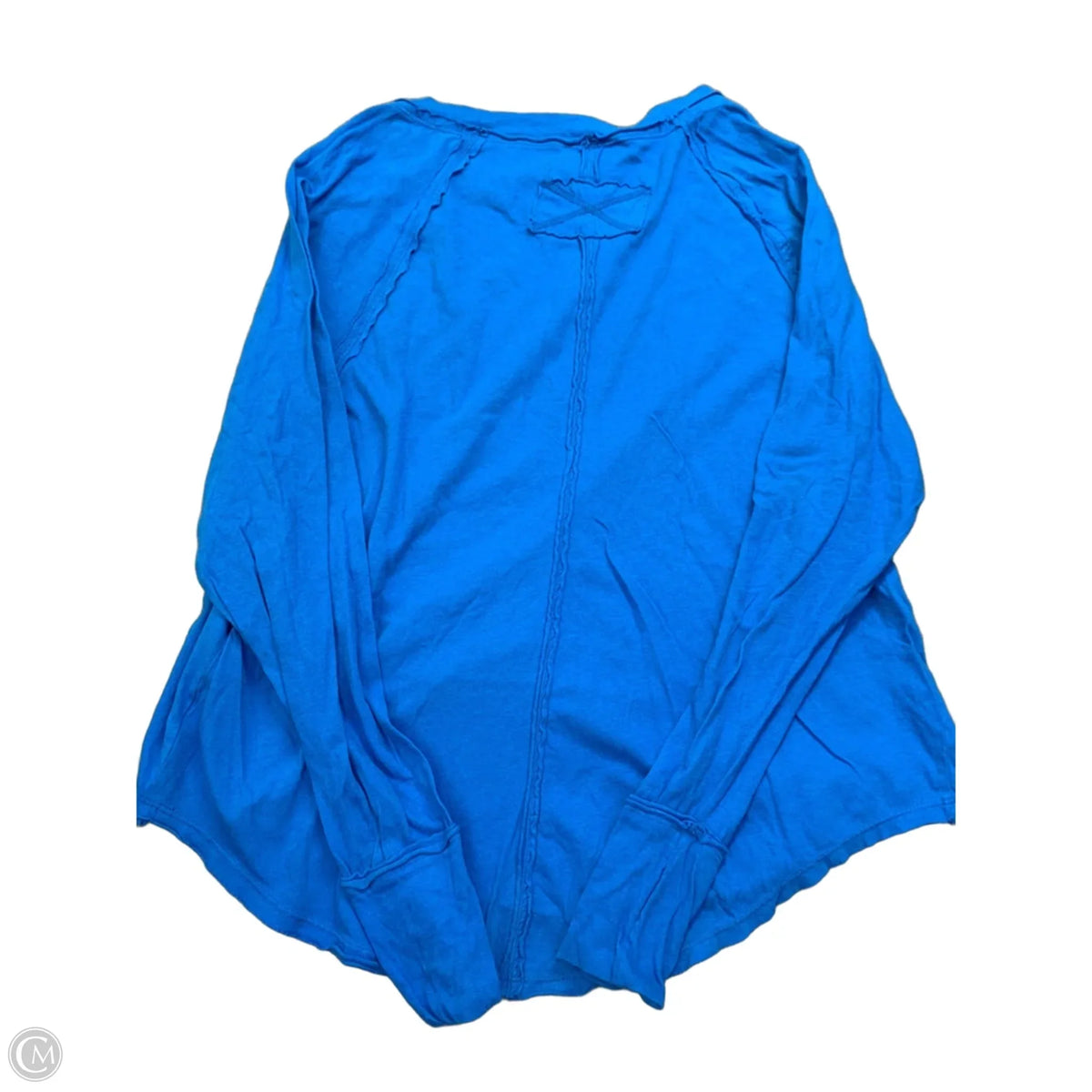 Top Long Sleeve Basic By Zenana In Blue, Size: S