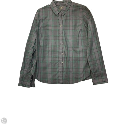 Blouse Long Sleeve By J. Crew In Blue & Green, Size: 12