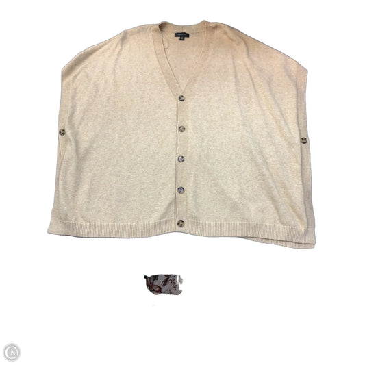 Sweater Cardigan By Ann Taylor In Tan, Size: M