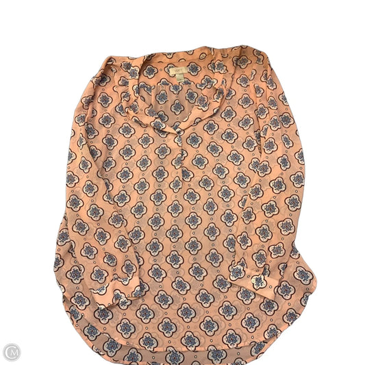 Blouse Long Sleeve By Loft In Pink, Size: Xl