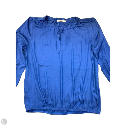 Blouse Long Sleeve By Clothes Mentor In Blue, Size: Xl