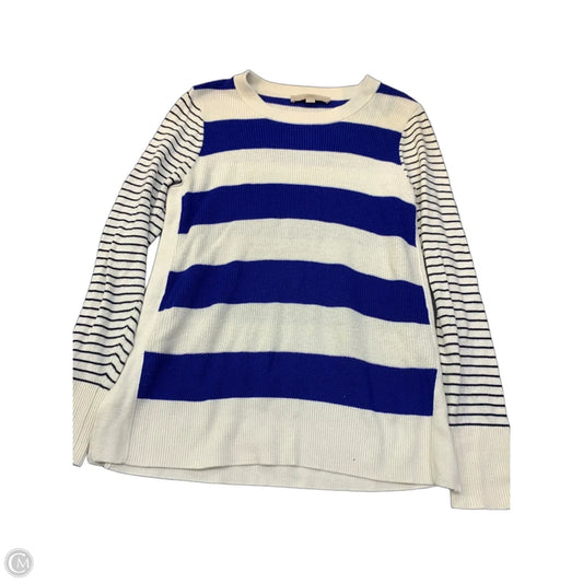 Sweater By Loft In Blue & White, Size: M