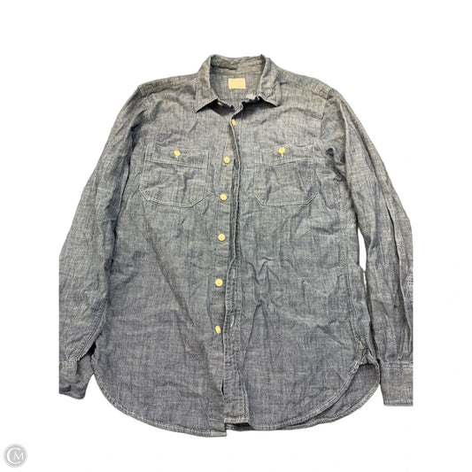 Blouse Long Sleeve By J. Crew In Blue Denim, Size: S