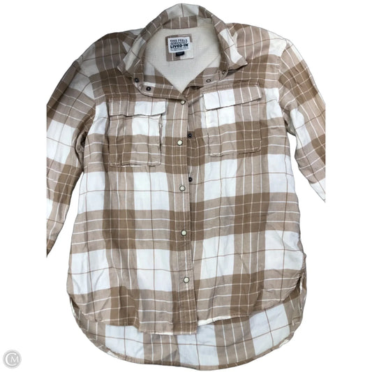Top Long Sleeve By American Eagle In Tan, Size: Xs