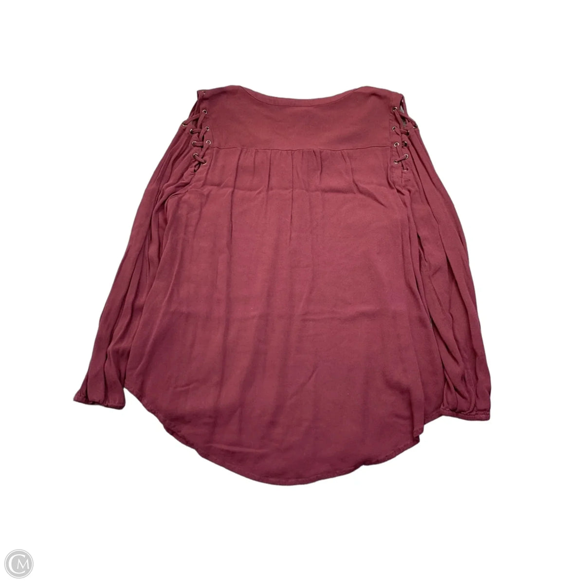 Blouse Long Sleeve By Torrid In Maroon, Size: 1x