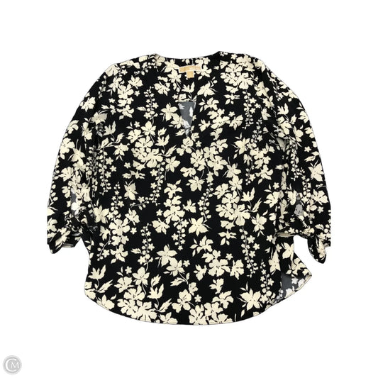 Blouse 3/4 Sleeve By Michael By Michael Kors In Black & Cream, Size: M