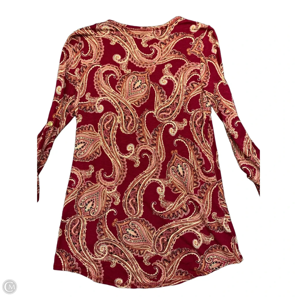 Blouse 3/4 Sleeve By Chicos In Maroon, Size: 4