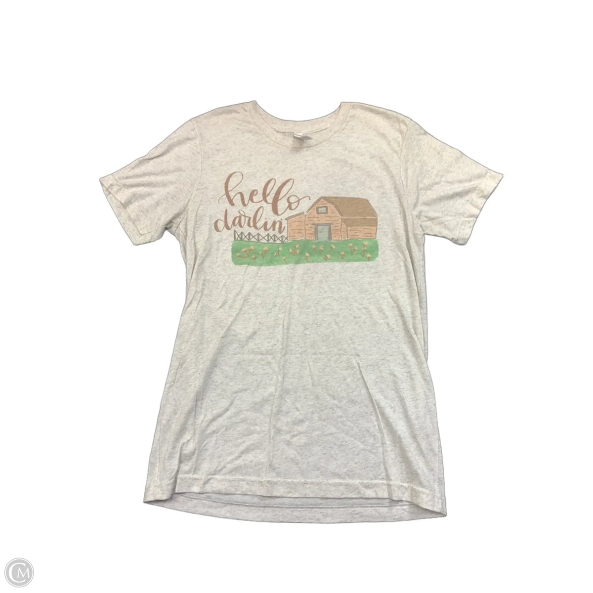 Top Short Sleeve Basic By Canvas In Cream, Size: S