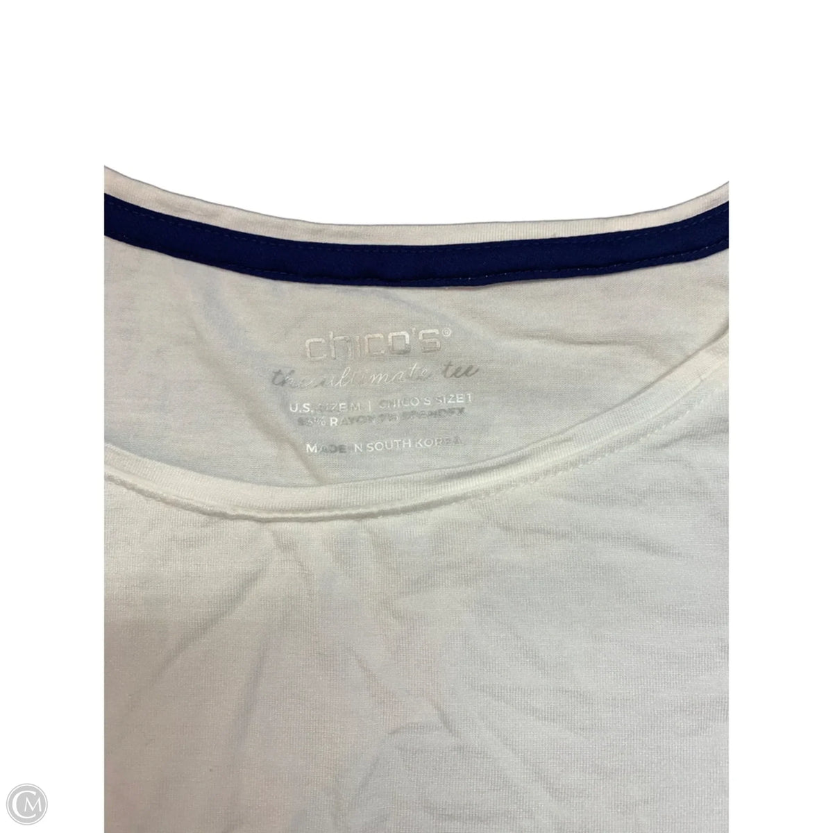 Blouse Long Sleeve By Chicos In White, Size: M