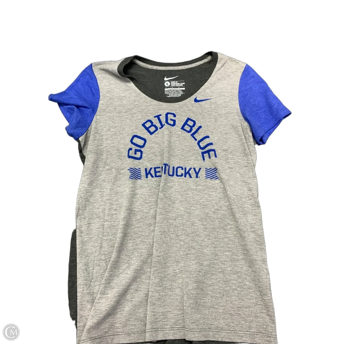 Top Short Sleeve Basic By Nike Apparel In Blue & Grey, Size: L