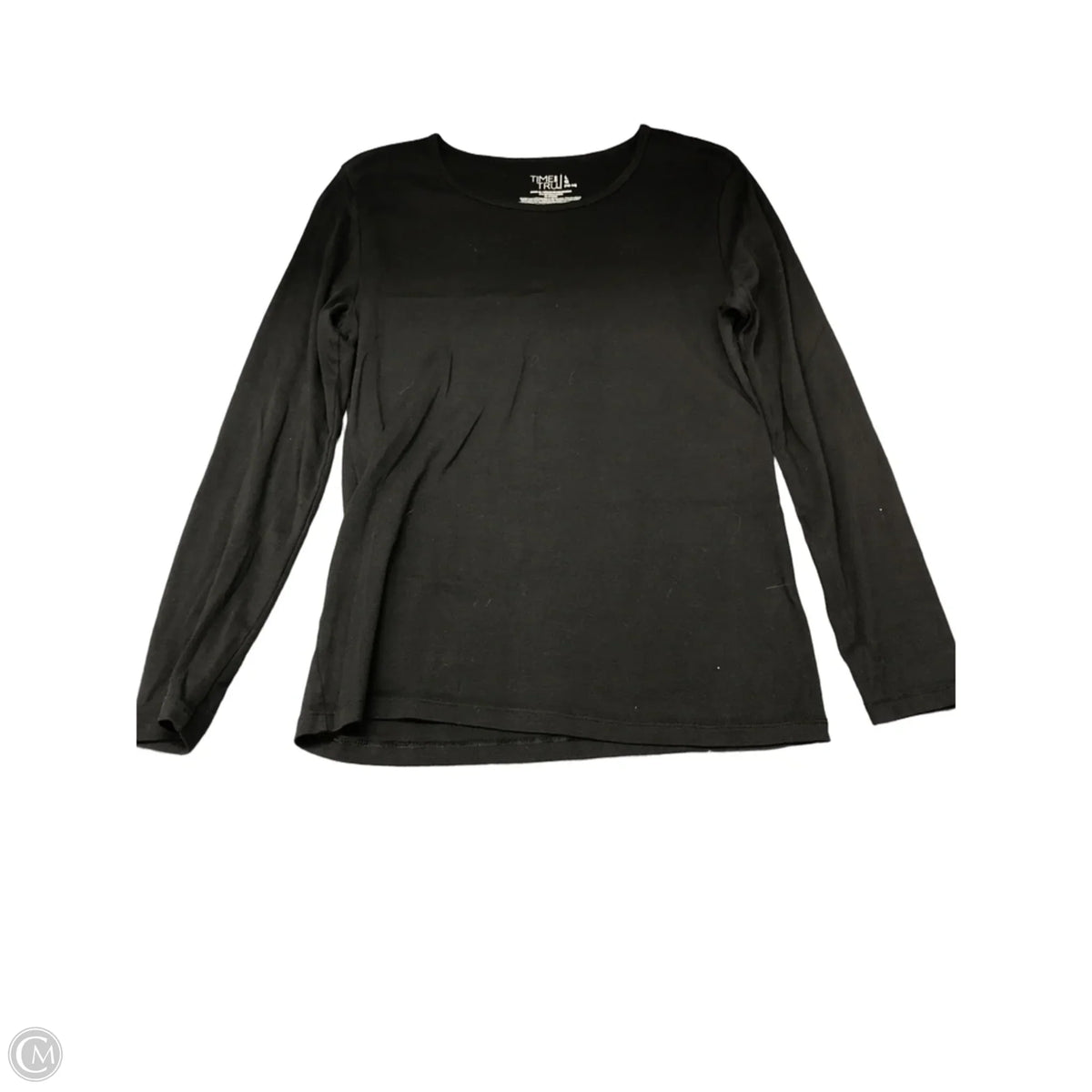 Top Long Sleeve Basic By Time And Tru In Black, Size: L