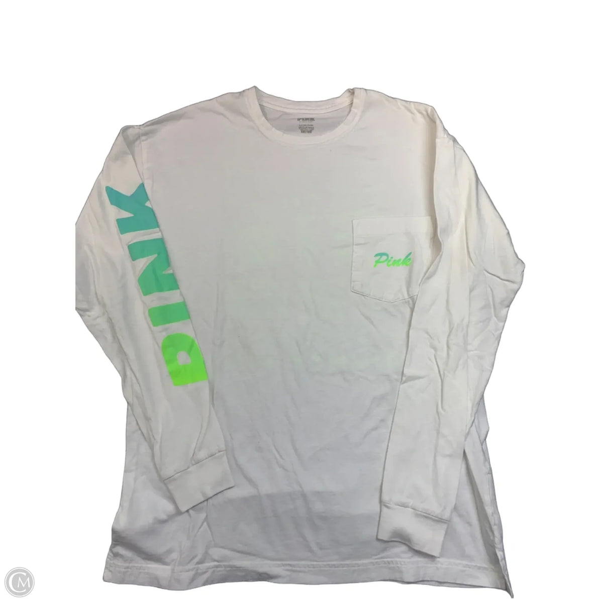 Top Long Sleeve Basic By Pink In White, Size: S
