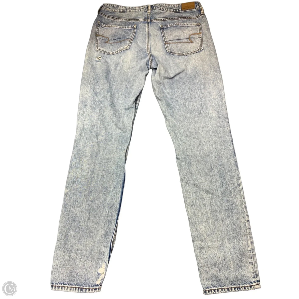 Jeans Straight By American Eagle In Blue Denim, Size: 8