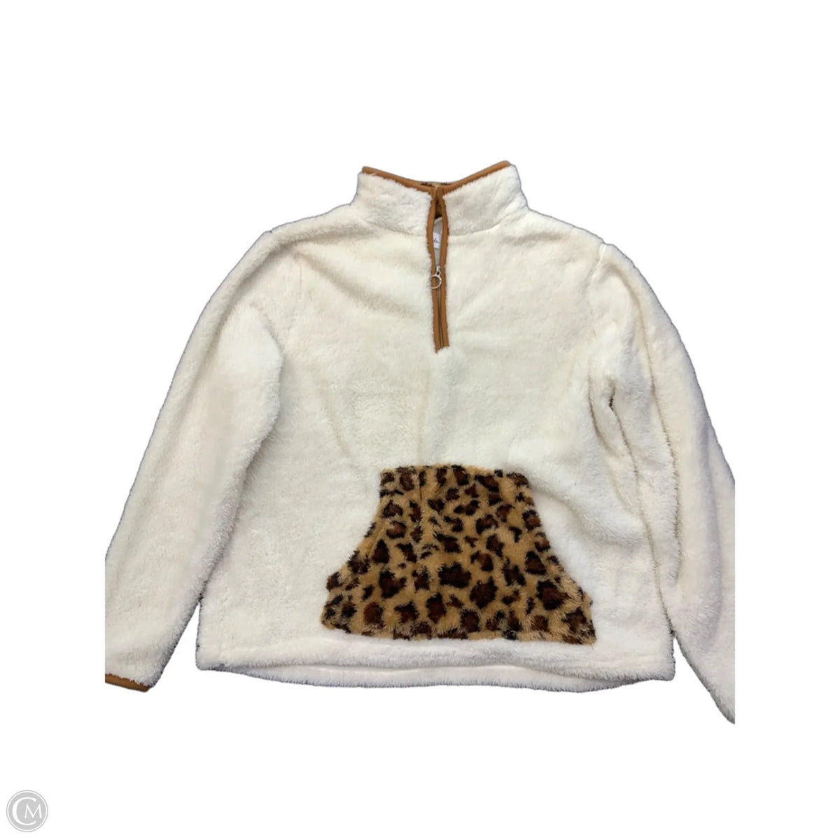 Sweatshirt Collar By Clothes Mentor In Cream, Size: L