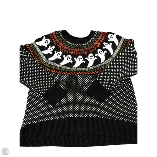 Sweater By Vince Camuto In Black & Orange, Size: Xl