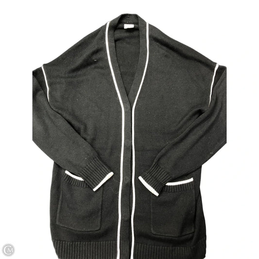 Sweater Cardigan By Cabi In Black & Tan, Size: M