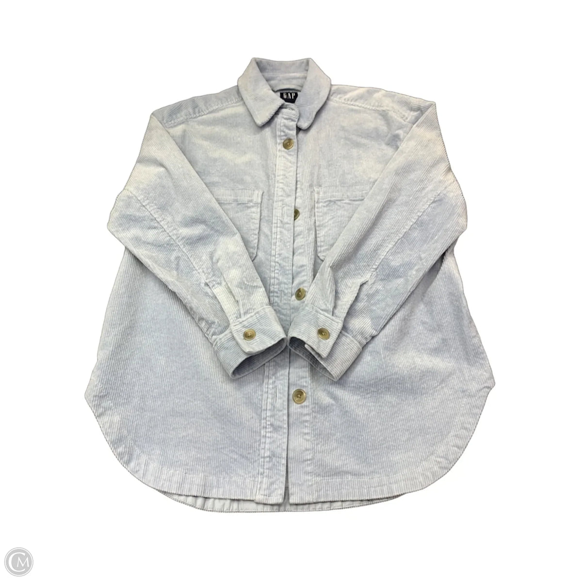 Jacket Shirt By Gap In Blue, Size: M