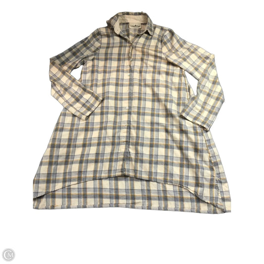 Tunic Long Sleeve By Clothes Mentor In Cream & Grey, Size: S