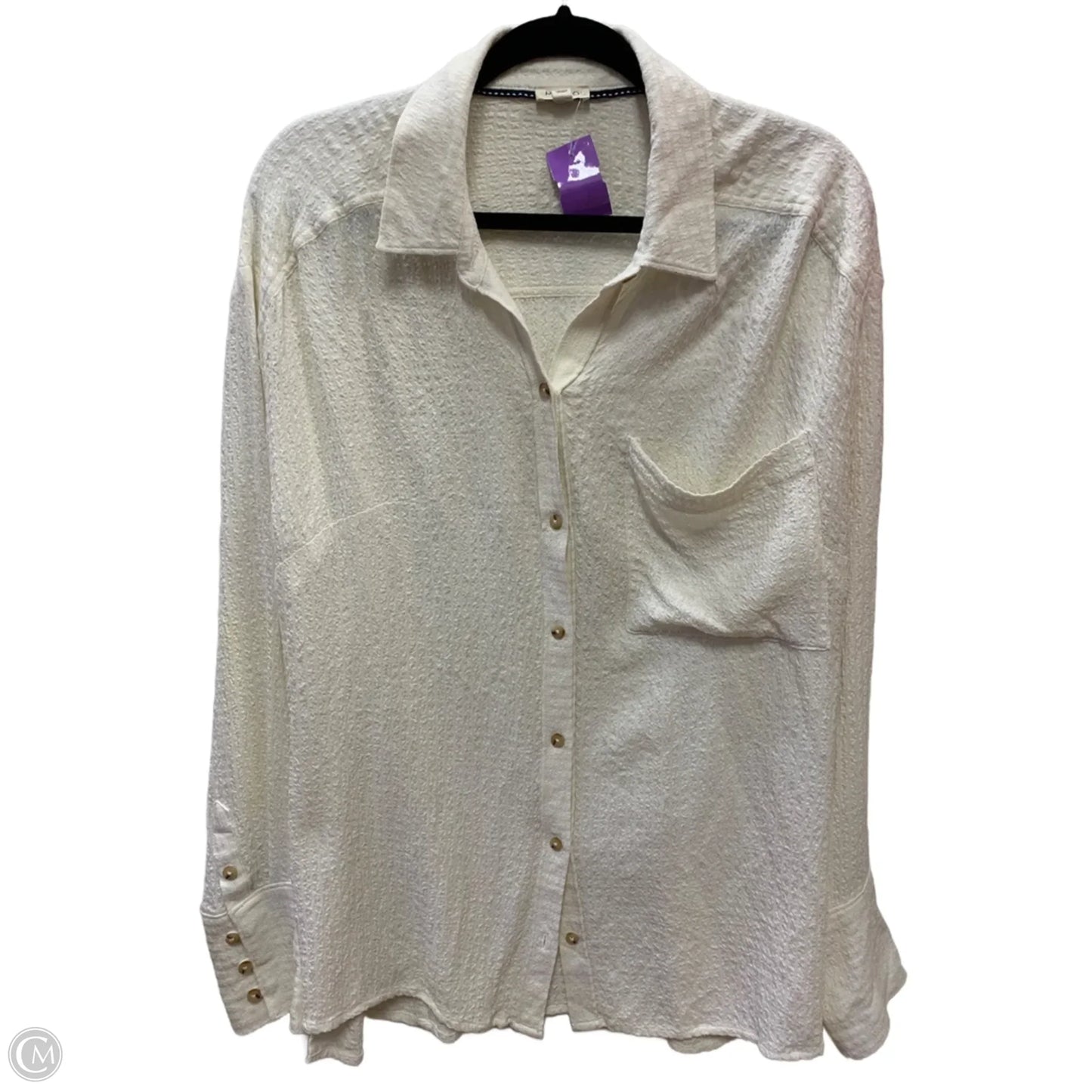 Top Long Sleeve By Pilcro In Cream, Size: L