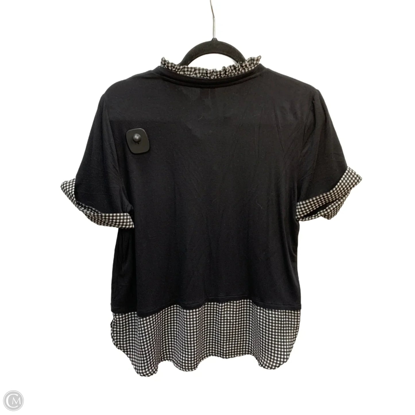 Top Short Sleeve By Elle In Black, Size: L