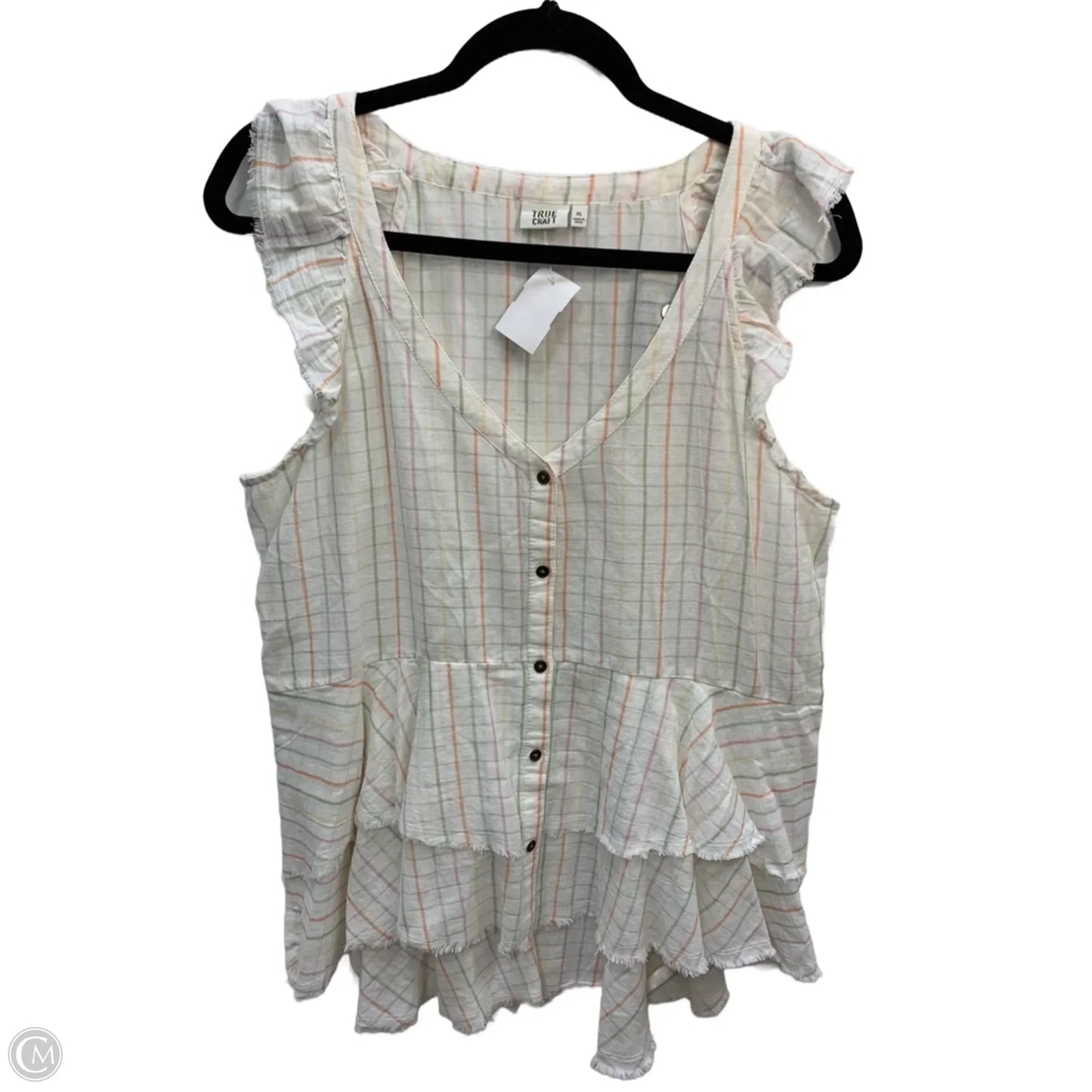 Top Short Sleeve By True Craft In Cream, Size: Xl