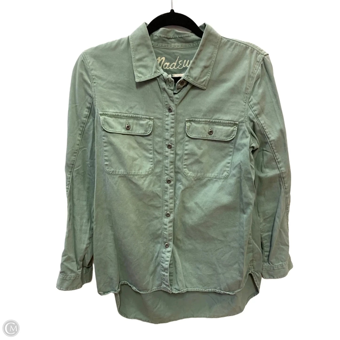 Top Long Sleeve By Madewell In Green, Size: M