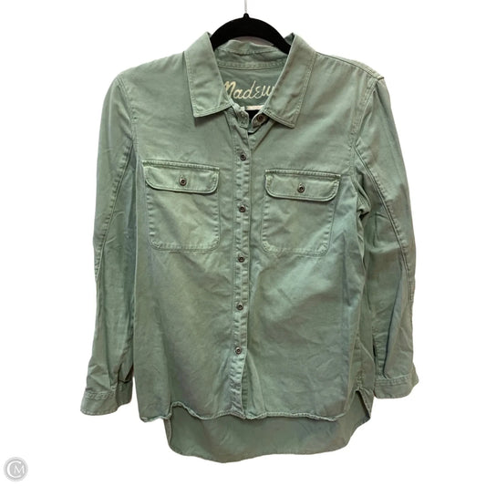 Top Long Sleeve By Madewell In Green, Size: M