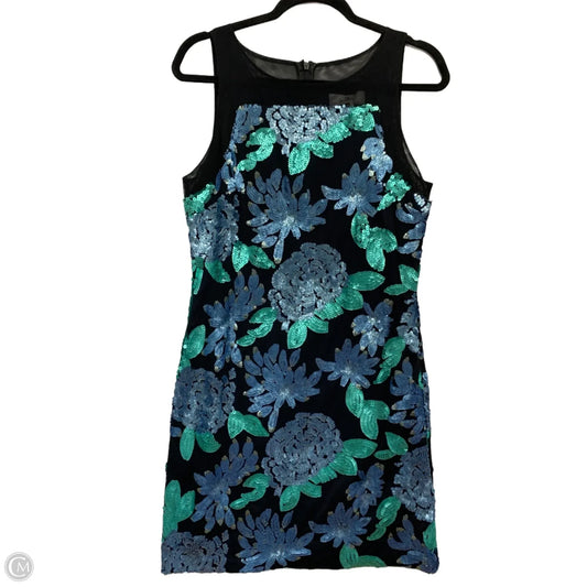 Dress Party Midi By Badgley Mischka In Black & Blue, Size: M