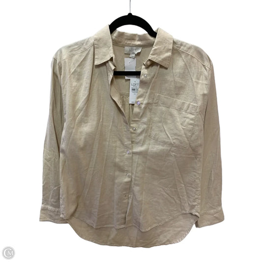 Top Long Sleeve By Loft In Tan, Size: Xs