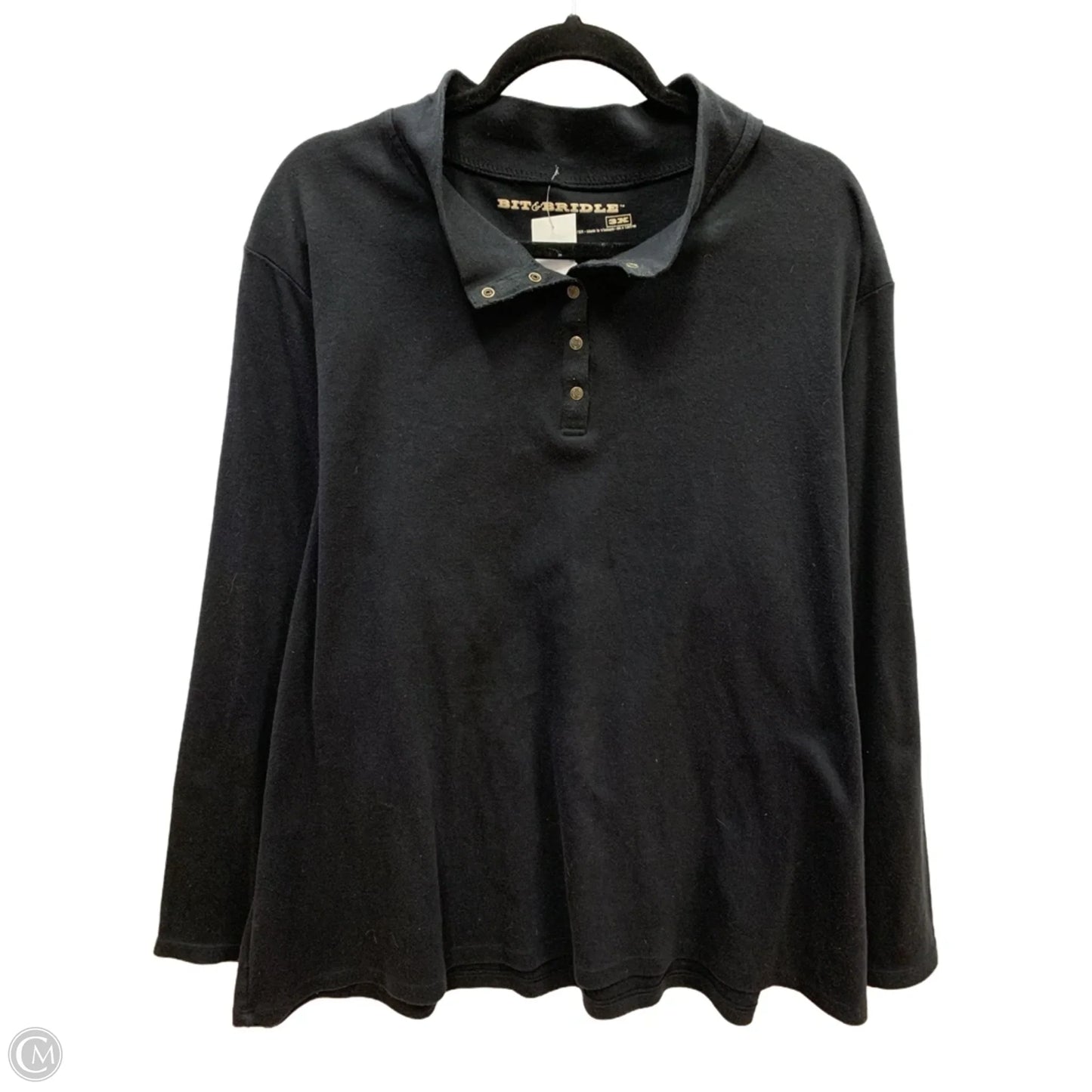 Sweatshirt Collar By Clothes Mentor In Black, Size: 3x