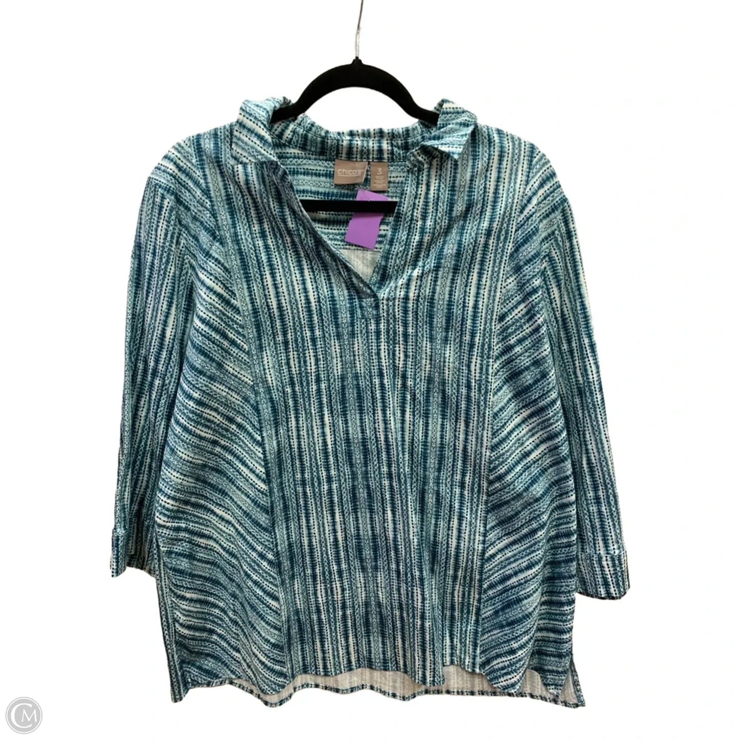 Top Long Sleeve By Chicos In Blue, Size: 16