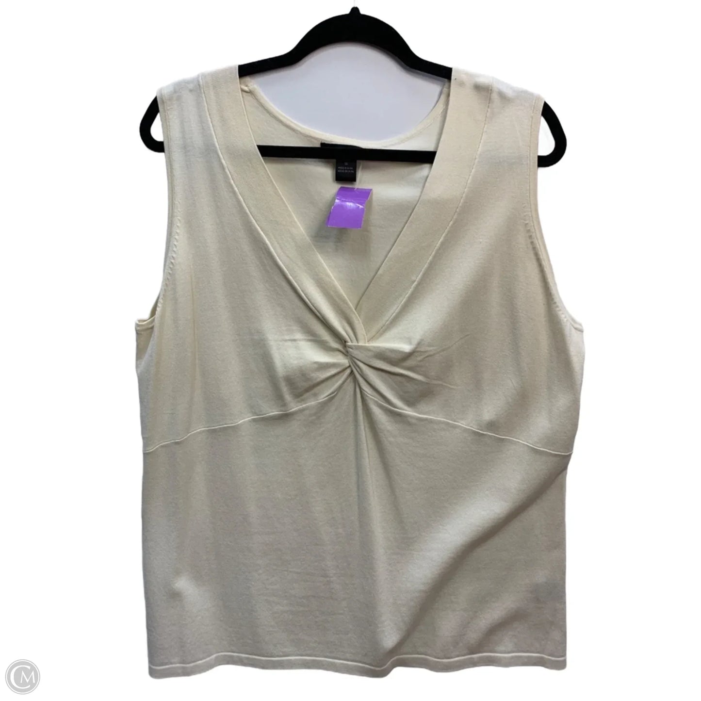 Top Sleeveless By August Silk In Beige, Size: 1x