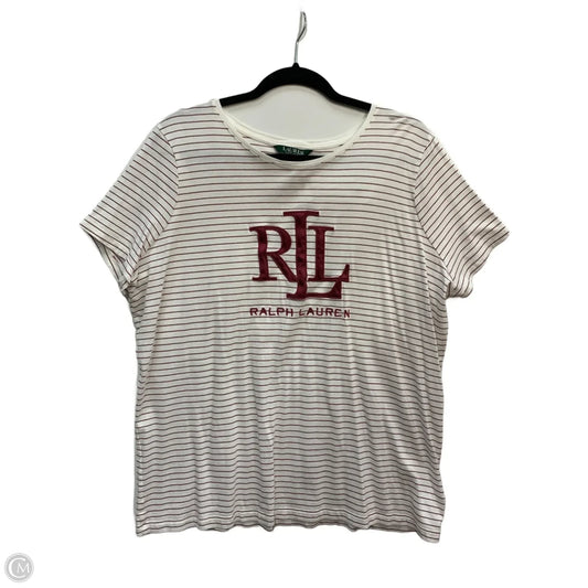 Top Short Sleeve By Lauren By Ralph Lauren In White, Size: 2x