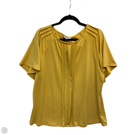 Top Short Sleeve By Charter Club In Yellow, Size: Xxl