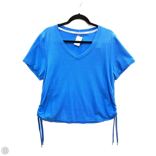 Athletic Top Short Sleeve By Calvin Klein Performance In Blue, Size: 1x
