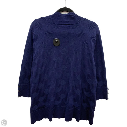 Sweater Cardigan By Cyrus Knits In Navy, Size: 2x