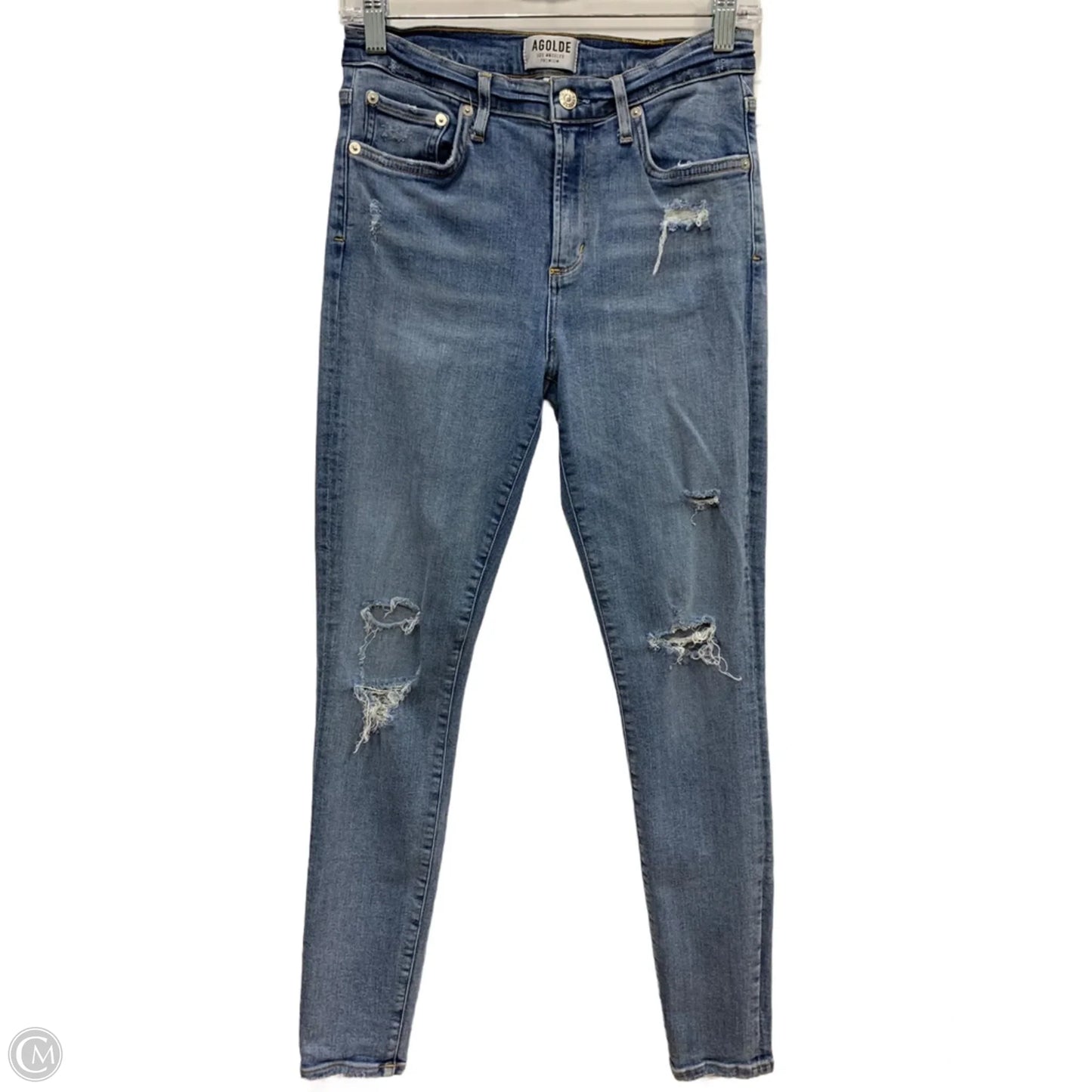 Jeans Skinny By Agolde In Blue Denim, Size: 6